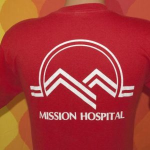 vintage HELICOPTER asheville hospital medical t-shirt red