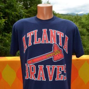 vintage atlanta BRAVES mlb baseball tomahawk t-shirt 80s