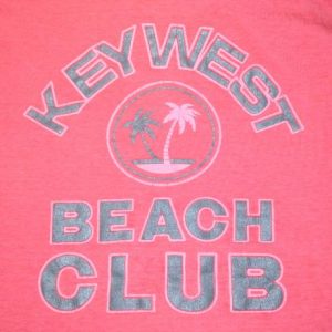 vintage 80s KEY WEST beach club florida pink t-shirt palm