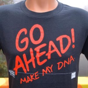 vintage go ahead MAKE MY DNA biochem black 80s t-shirt sci