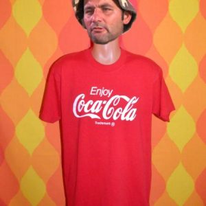 vintage 80's enjoy COCA-COLA coke soda pop red t-shirt