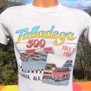 vintage 80s TALLADEGA 500 car racing t-shirt distressed