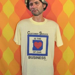 vintage CUSTOMER SERVICE heart of business t-shirt 80s love