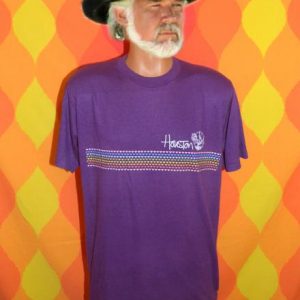 vintage HOUSTON texas purple rainbow longhorns t-shirt