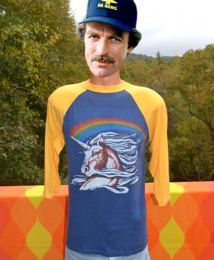 vintage UNICORN rainbow baseball raglan ringer t-shirt 80s | Defunkd