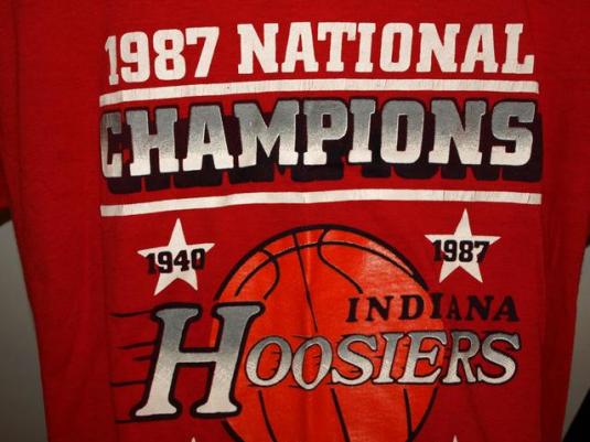 Vtg 80s Indiana Hoosiers Basketball National Champs T-shirt
