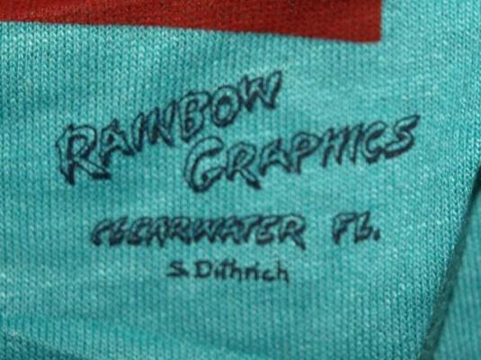 Vintage Rainbow Graphics Ocean Life Aqua L/S Shirt