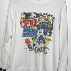 Vtg 1987 Univ Miami Penn State Fiesta Bowl Sweatshirt