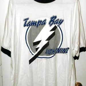 Vintage 90s Tampa Bay Lightning Huge Logo Ringer T-shirt