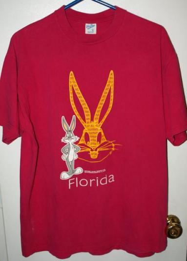 Vintage 1992 Bugs Bunny/Florida Velva Sheen T-Shirt