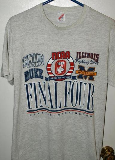 Vtg 50/50 Jerzees 1989 NCAA Basketball Final Four T-shirt