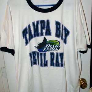 Vintage 1998 Chalk Line Tampa Bay Devil Rays Ringer T-shirt