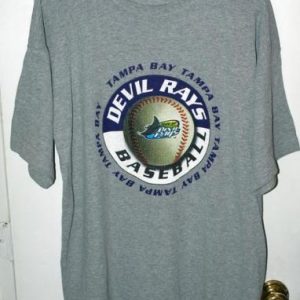 Vintage 90s Tampa Bay Devil Rays Waffle Print T-shirt