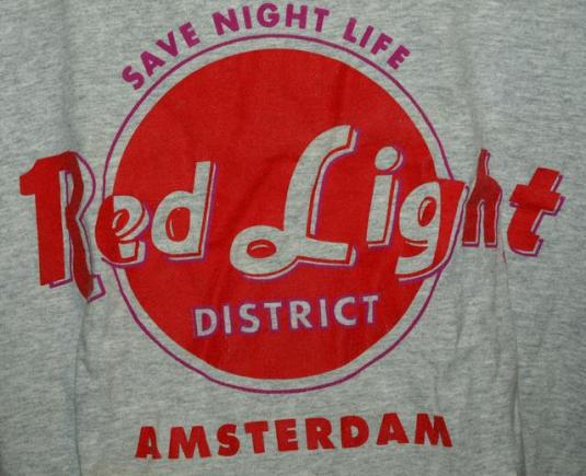 Vintage Save Night Life Red Light District Amsterdam T-shirt