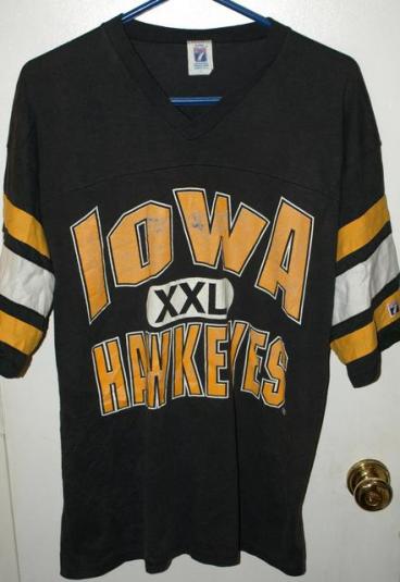 Vintage 80s Logo 7 University of Iowa Hawkeyes Shirt Jersey