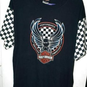 Vtg 90s Harley Davidson Checkered Flag California T-shirt