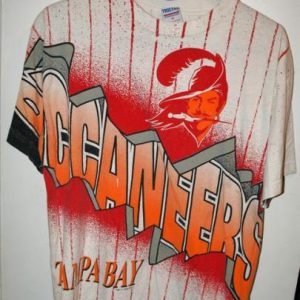 Vtg Tampa Bay Buccaneers Creamsicle All Over Print T-shirt