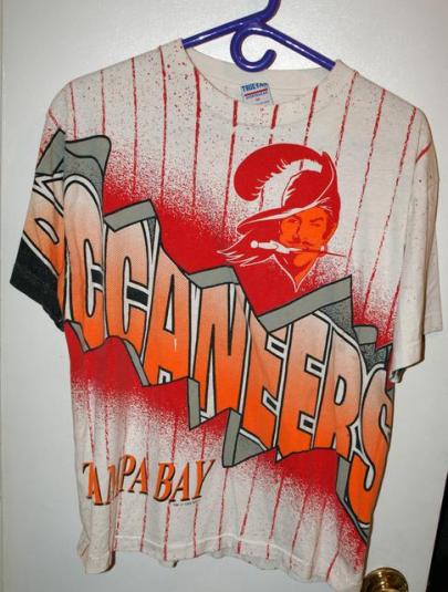 Vtg Tampa Bay Buccaneers Creamsicle All Over Print T-shirt | Defunkd