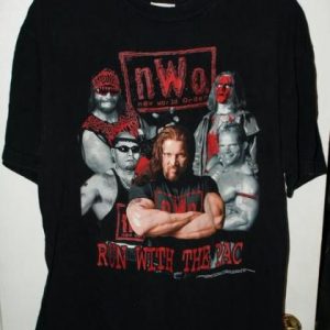 Vintage 1998 NWO Red Run With The Wolfpac T-shirt