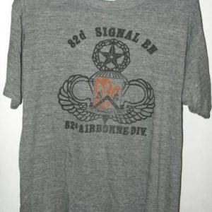 Vtg Triblend 82nd Signal BN Airborne Commander Voice T-shirt