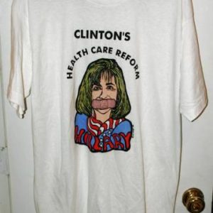 Vintage Clinton Health Care Reform Hillary Band Aid T-shirt