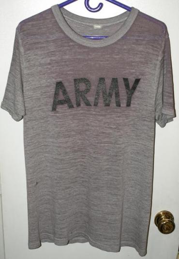 Vintage 80s Champion Distressed Super Thin Army T-shirt