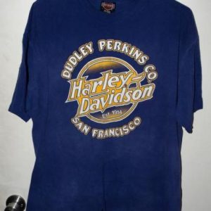 Vtg 90s Dudley Perkins San Fran Cali Harley Davidson T-shirt