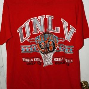 Vtg 1990 UNLV Runnin' Rebels NCAA Basketball Champs T-shirt