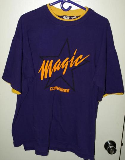 Vtg 90s Converse Magic Purple Gold T-shirt