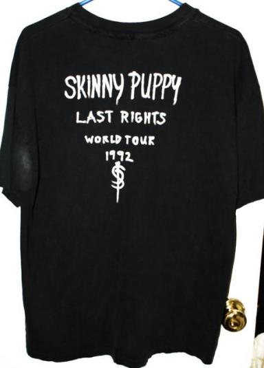Vintage 1992 Skinny Puppy Last Rights Tour/Concert T-Shirt