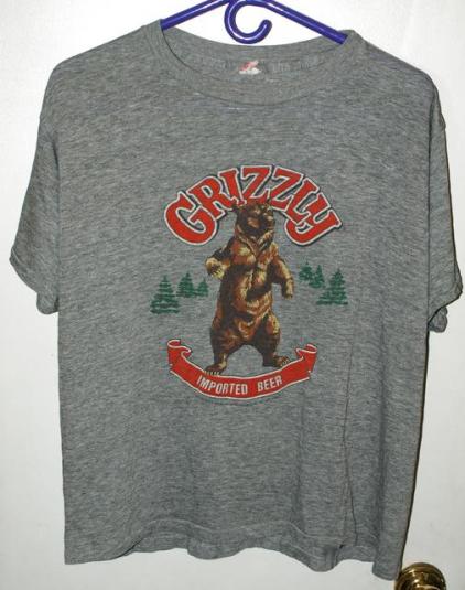 Vintage 80s Triblend Rayon Grizzly Beer T-shirt
