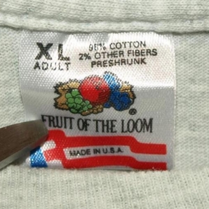 Vintage FRUIT OF THE LOOM T-Shirt Tags | Brand