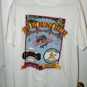 Vintage 80s SF Giants Oakland As Bay Bridge Series T-shirt