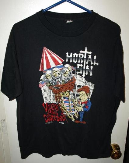 Vintage 80s Mortal Sin Voyage Of The Disturbed T-shirt