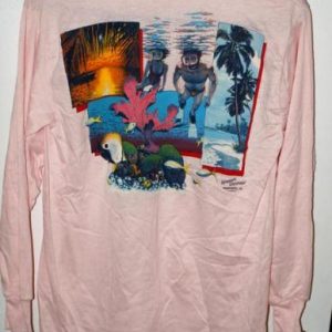 Vintage Rainbow Graphics Ocean Life Light Pink L/S Shirt