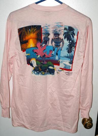 Vintage Rainbow Graphics Ocean Life Light Pink L/S Shirt