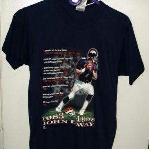 Vintage NWT 90s Denver Broncos John Elway Career T-shirt