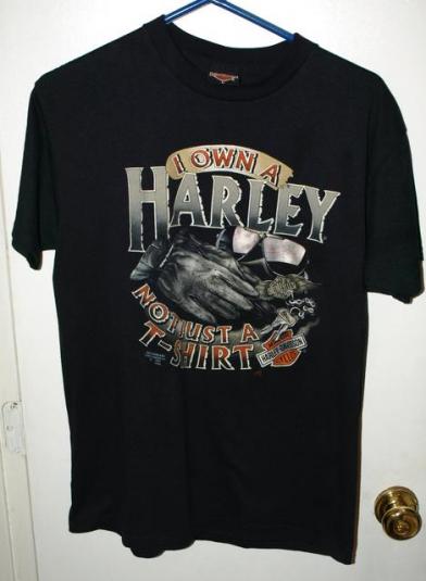 Vtg 1991 Harley Davidson 3D Emblem Fort Worth Texas T-shirt