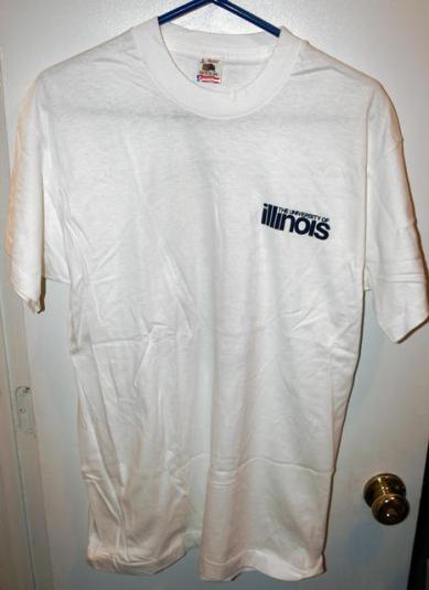 Vtg 90s Deadstock W/Sticker Illinois Fighting Illini T-shirt