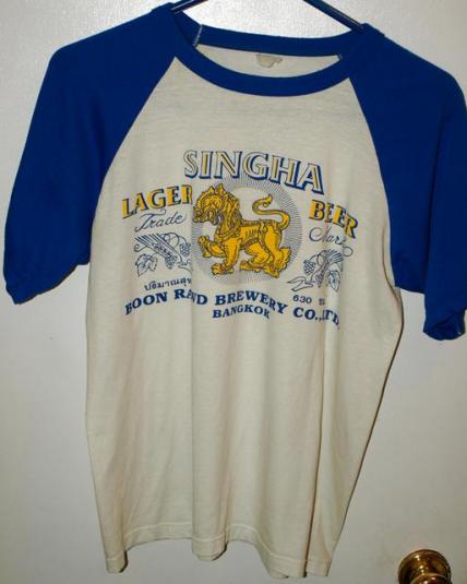 Vintage Early 80s Singha Brewery Bangkok T-shirt