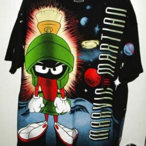 Vtg 90s Looney Tunes Marvin the Martian All Over T-shirt