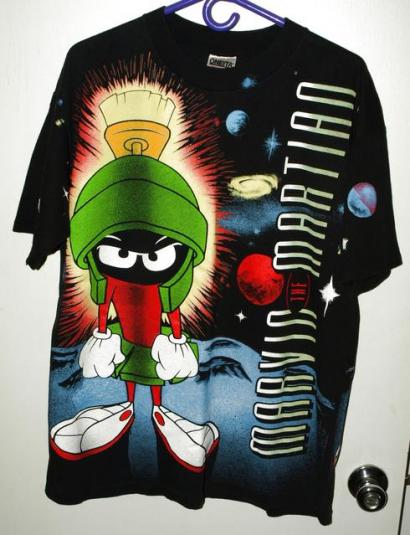 Vtg 90s Looney Tunes Marvin the Martian All Over T-shirt | Defunkd