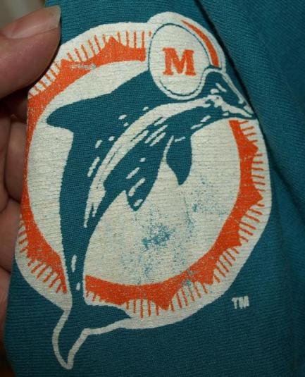 Vintage 90s Nutmeg Mills Miami Dolphins NFL Jersey Shirt