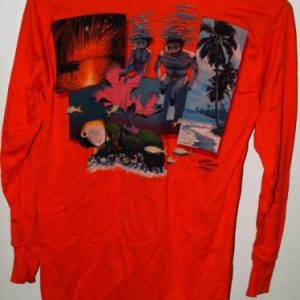 Vintage Rainbow Graphics Ocean Life Orange L/S Shirt