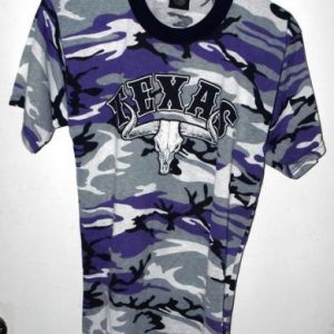 Vtg 90s State of Texas Purple Camouflage Tourist T-shirt