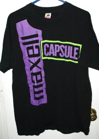 Vintage 90s Maxell Capsule Audio Tape Cassette T-shirt