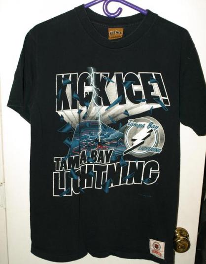 Maillot De Hockey Vintage CCM Tampa Bay Lightning Années 90 - Taille L - Blanc Noir Bleu