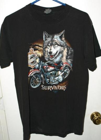 Vtg 1991 Harley Davidson 3D Emblem Daytona Survivors T-shirt