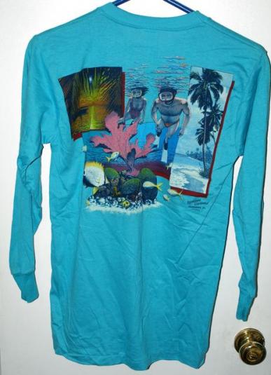 Vintage Rainbow Graphics Ocean Life Aqua L/S Shirt