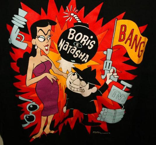 Vintage 1993 Bullwinkle Boris & Natasha T-shirt